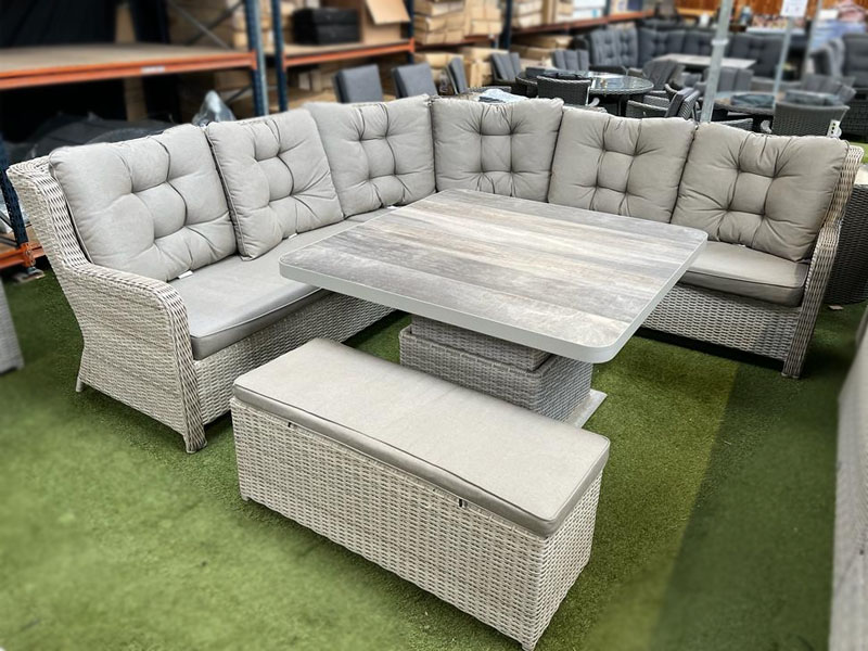 High back corner lounge top