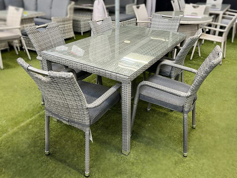 6 seater rattan hotsell garden table and chairs