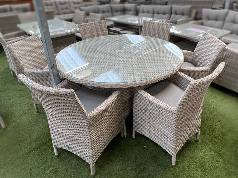 6 seater rattan online table and chairs