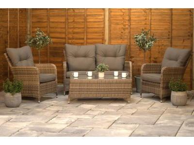 Sapcote Sofa Lounge Set in Brown Rattan 