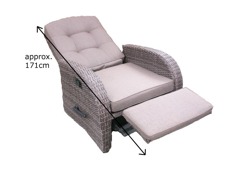 Reclining Rattan Bistro Set with Rocking Armchairs - Garden Furniture UK