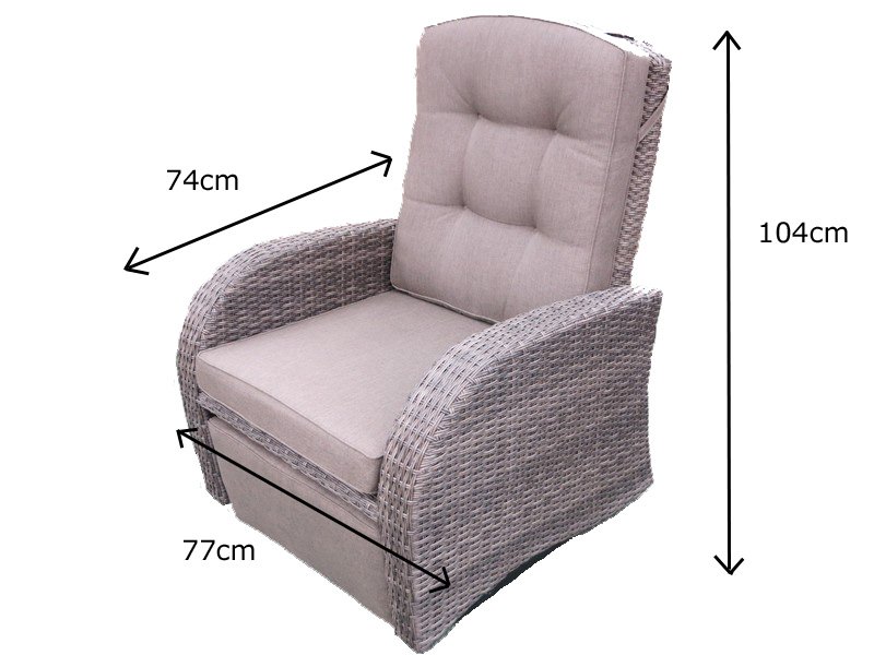 Bellevue 2 Seater Reclining Chair Rattan Garden Furniture Set Majestique