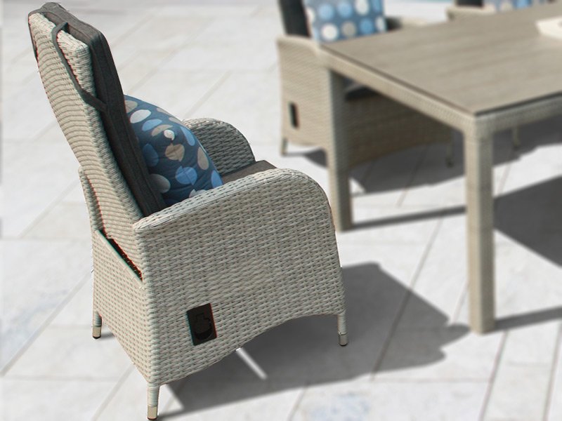 Reclining Rattan Dining Chair (Single) - Garden Furniture UK