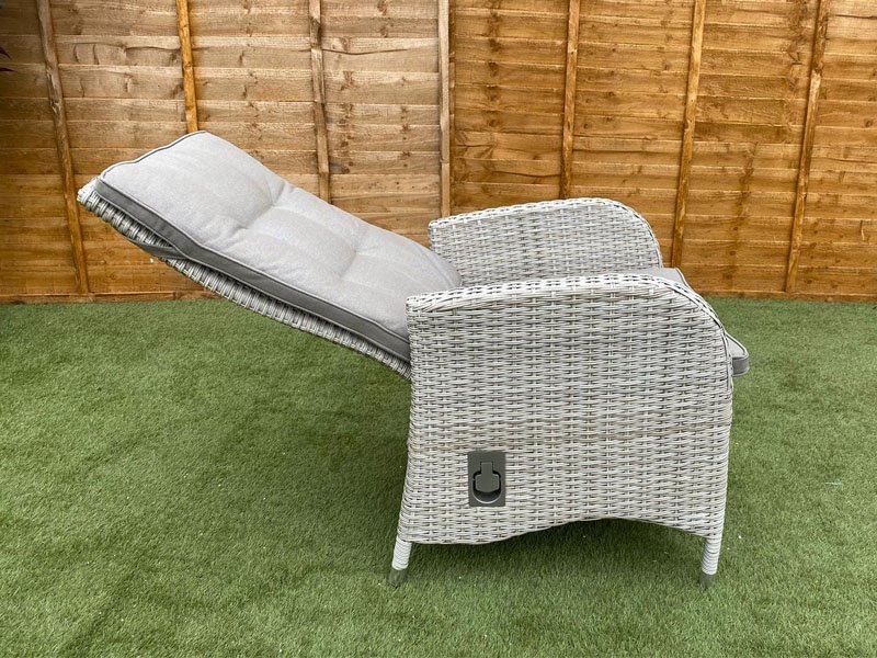 Latte Rattan Dining Set + 4 Reclining Chairs