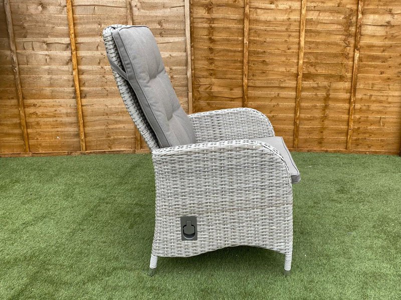 Rattan dining set with reclining chairs on sale