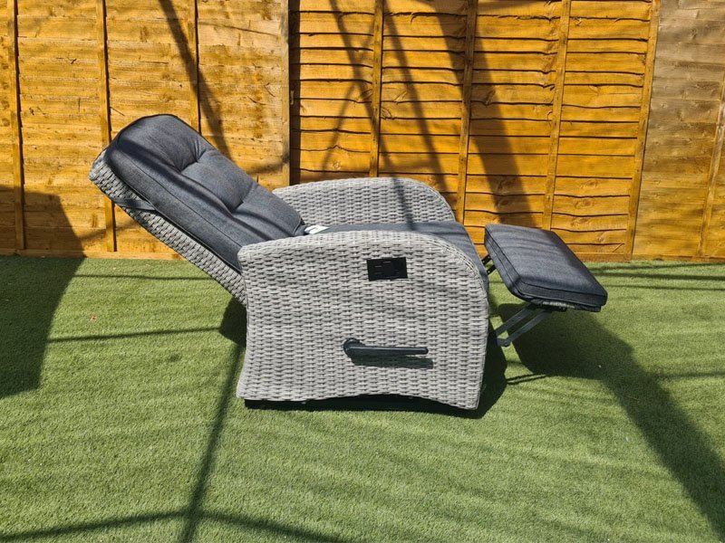 Grey store rattan recliner