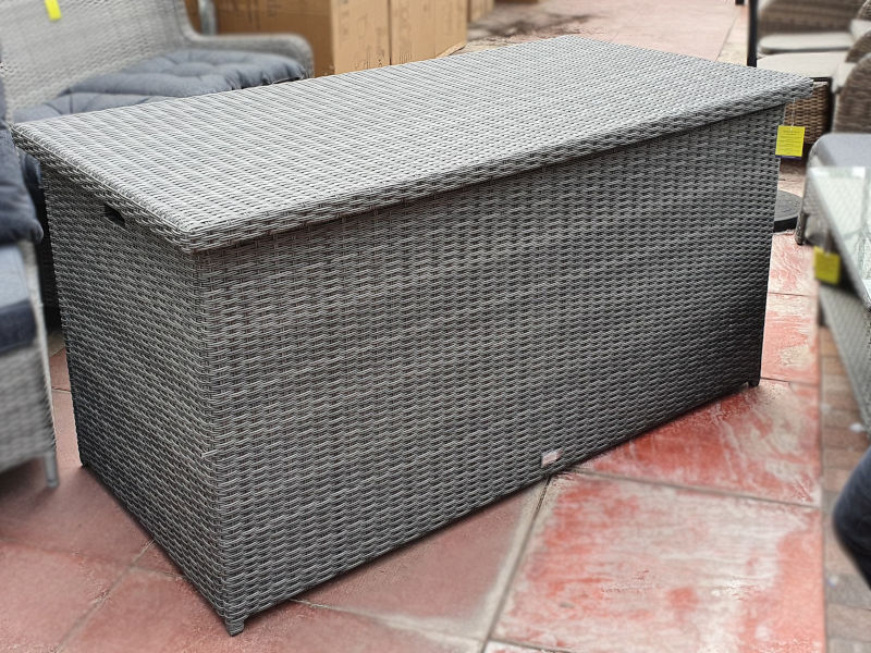 Arbory Cushion Storage Box in Stone Grey Rattan