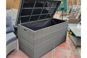Arbory Cushion Storage Box in Stone Grey Rattan