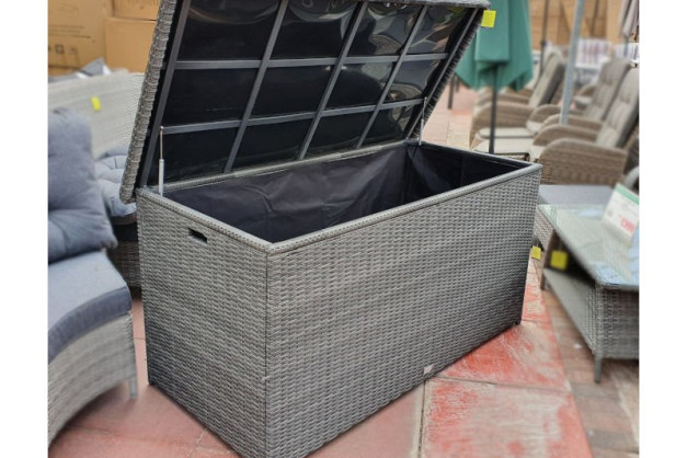 Arbory Cushion Storage Box in Stone Grey Rattan