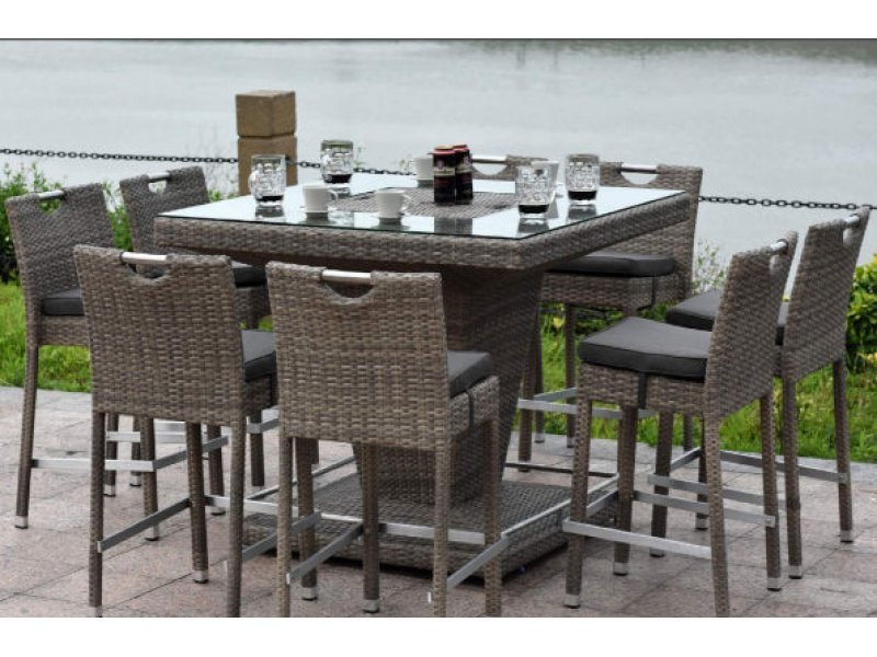 Rattan bar table with ice bucket deals