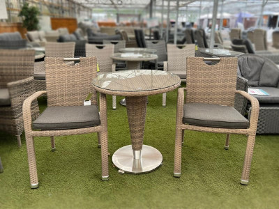 Sharnford Stacking Rattan Bistro Set in Brown