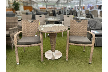 Sharnford Stacking Rattan Bistro Set in Brown