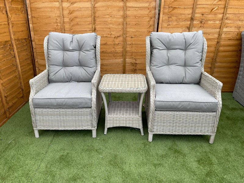Sapcote Deluxe Reclining Set in Natural Rattan