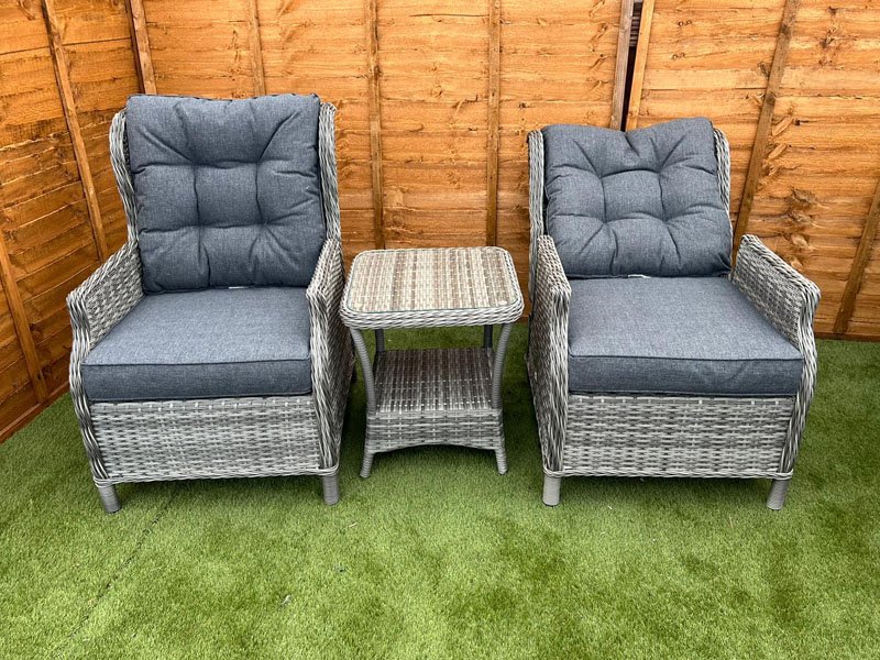 Grey rattan chair clearance set