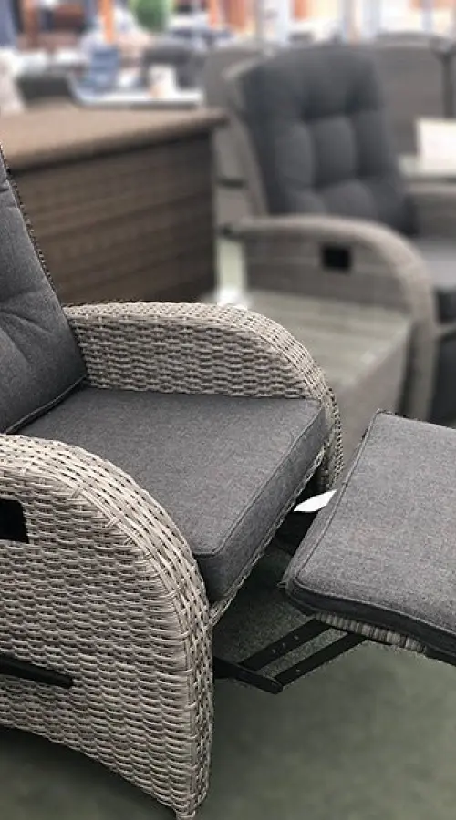 Customer Reviews for Reclining Rattan Chair + Built in Footrest in Silver Grey