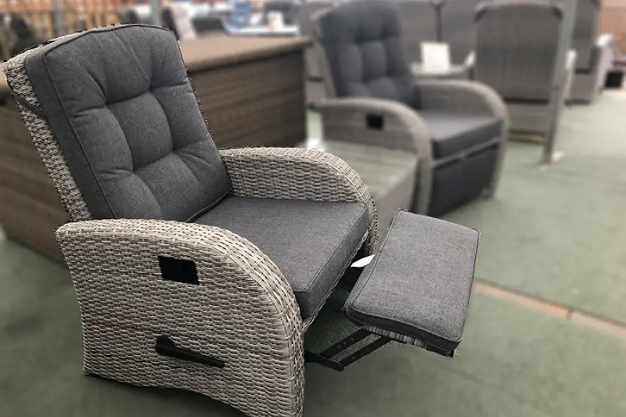 Customer Reviews for Reclining Rattan Chair + Built in Footrest in Silver Grey