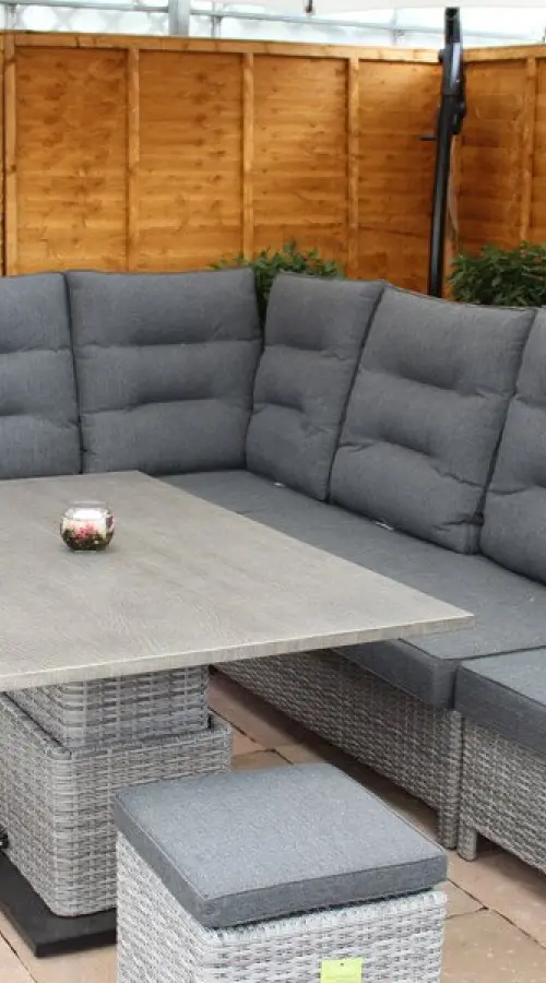 Customer Reviews for Large Reclining Rattan Corner Sofa Set - Silver Grey