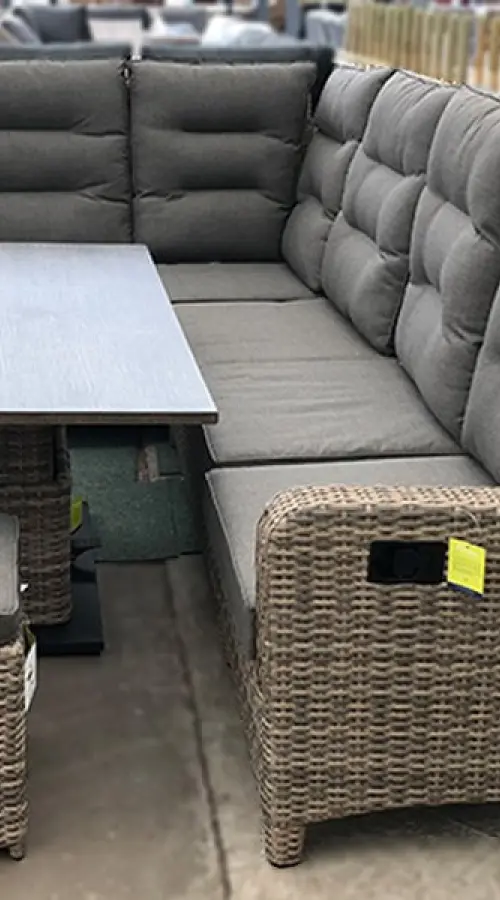 #AskGFUK for Large Reclining Rattan Corner Sofa Set - Cappuccino