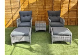 Sapcote Reclining Set in Grey Rattan Sapcote Reclining Set in Grey Rattan