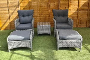 Sapcote Reclining Set in Grey Rattan Sapcote Reclining Set in Grey Rattan