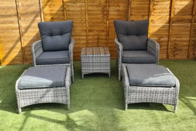 Sapcote Reclining Set in Grey Rattan Sapcote Reclining Set in Grey Rattan