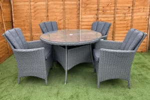 Kenilworth 4 Seater Dining Set in Grey Rattan Kenilworth 4 Seater Dining Set in Grey Rattan