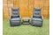 Burton Reclining Rattan Bistro Set + Built in Footrests