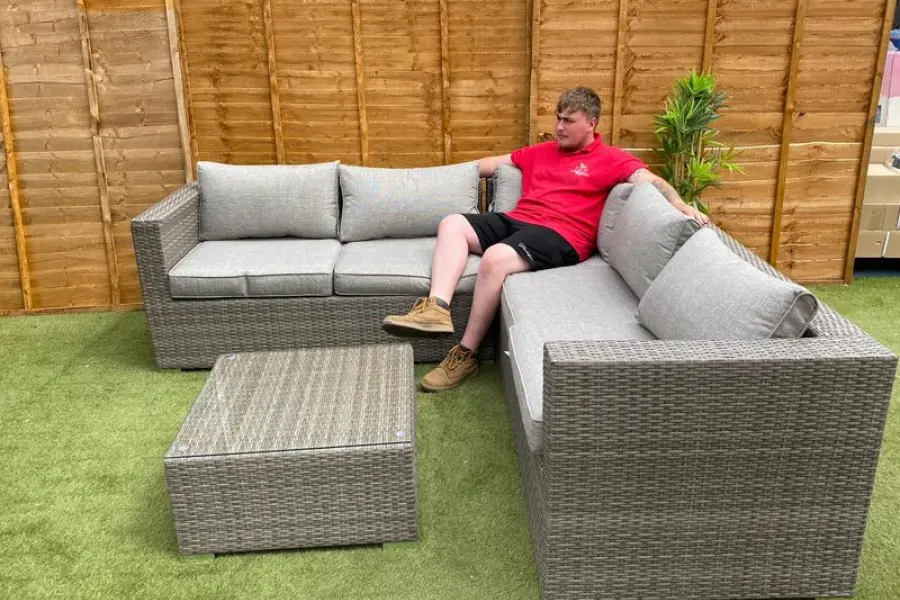 #AskGFUK for Luxury Rattan Corner Sofa Set in Grey