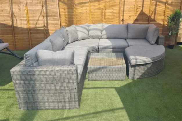 Ashby Rattan Corner Lounge Set in Grey Ashby Rattan Corner Lounge Set in Grey
