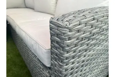 Mallory Corner Sofa Dining Set in Grey Rattan