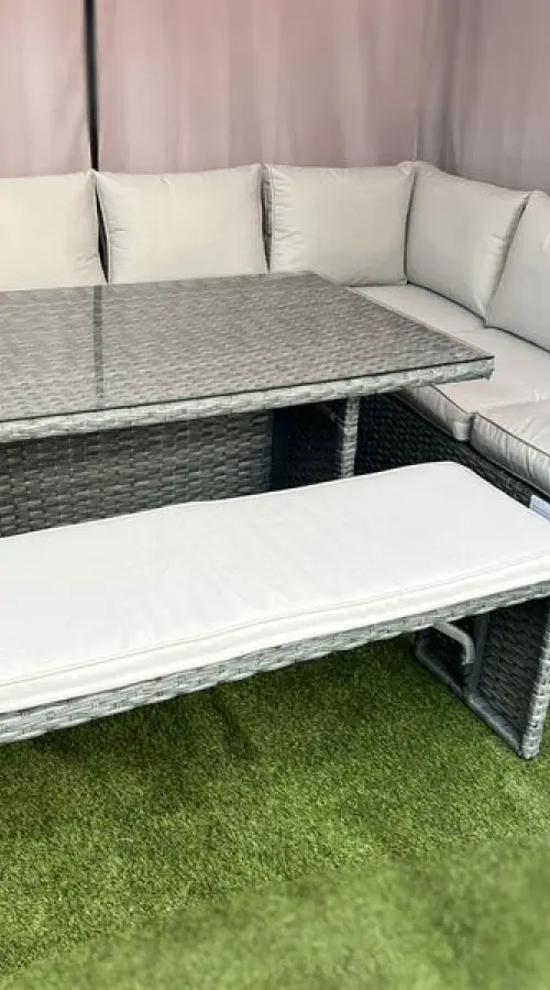 Customer Reviews for Mallory Corner Sofa Dining Set in Grey Rattan