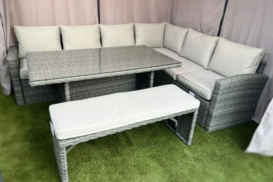 Customer Reviews for Mallory Corner Sofa Dining Set in Grey Rattan