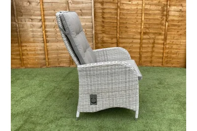 Burbage 4 Seater Round Reclining Rattan Dining Set in Latte