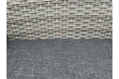 Burbage 4 Seater Round Reclining Dining Set in Silver Grey Rattan