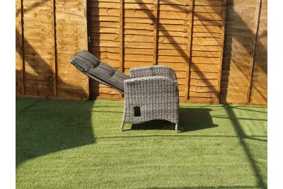 Burbage 2 Seater Reclining Rattan Bistro Set in Cappuccino