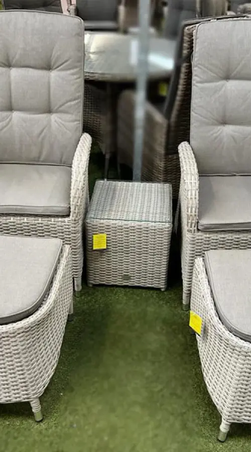 Customer Reviews for Burbage 2 Seater Reclining Rattan Bistro Set in Latte