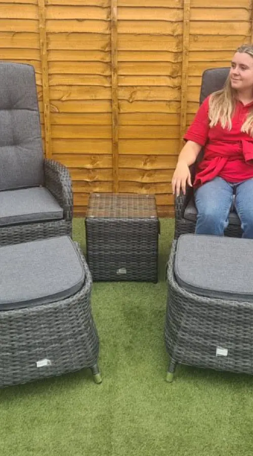 #AskGFUK for Burbage 2 Seater Reclining Rattan Bistro Set in Stone Grey