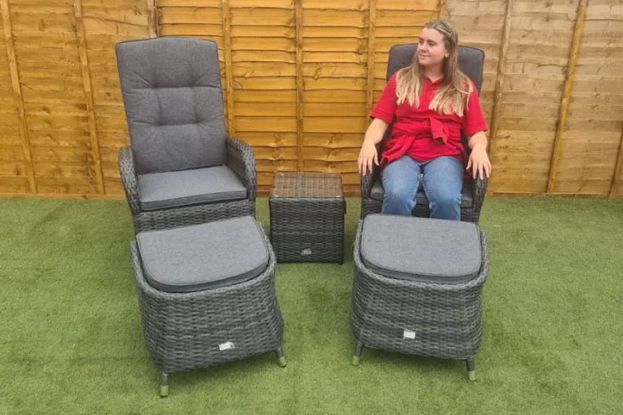 #AskGFUK for Burbage 2 Seater Reclining Rattan Bistro Set in Stone Grey