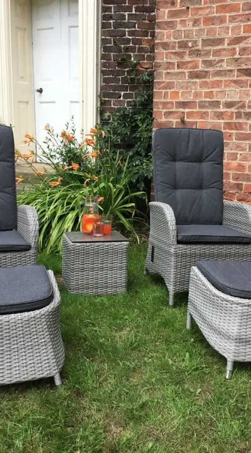 Customer Reviews for Burbage 2 Seater Reclining Rattan Bistro Set in Silver Grey