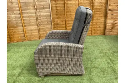 Burbage Reclining Rattan Sofa Set + Adjustable Table in Cappuccino