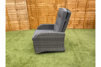 Burbage Reclining Rattan Sofa Set + Adjustable Table in Stone Grey