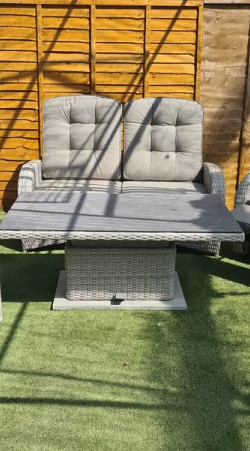 #AskGFUK for Burbage Reclining Rattan Sofa Set + Adjustable Table in Latte