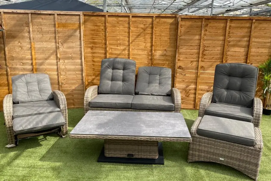Customer Reviews for Burbage Reclining Rattan Sofa Set + Adjustable Table in Cappuccino