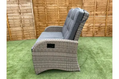 Burbage Reclining Rattan Sofa Set + Adjustable Table in Cappuccino