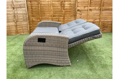 Burbage Reclining Rattan Sofa Set + Adjustable Table in Cappuccino