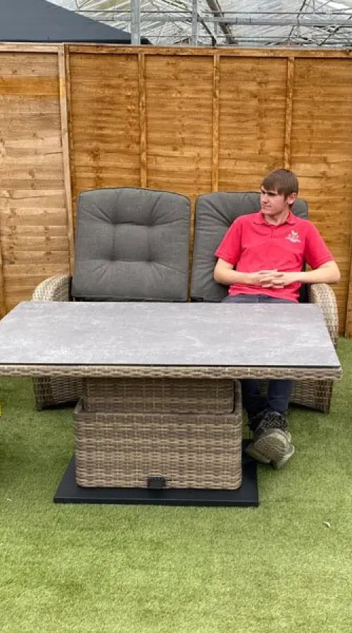 #AskGFUK for Burbage Reclining Rattan Sofa Set + Adjustable Table in Cappuccino