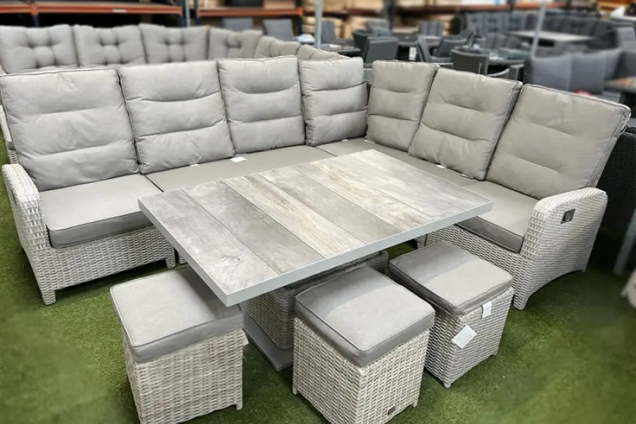 Customer Reviews for Burbage Reclining Rattan Corner Lounge Set in Latte