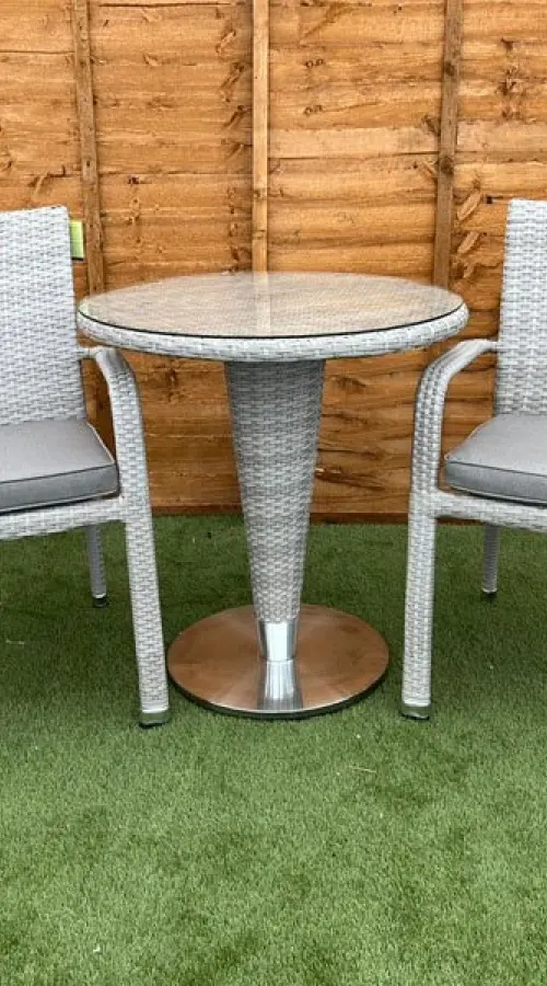 Customer Reviews for Sharnford Stacking Rattan Bistro Set in Latte 
