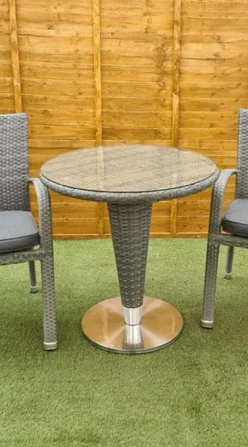 Customer Reviews for Sharnford Stacking Rattan Bistro Set in Grey