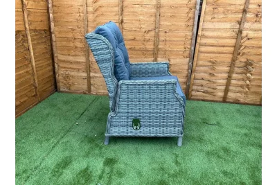 Sapcote Deluxe Reclining Set in Grey Rattan
